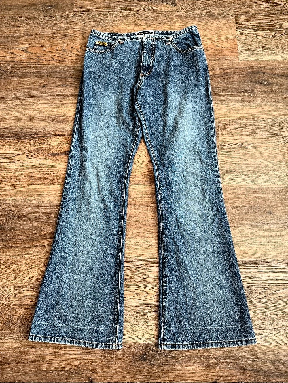 Vintage Y2K 90s Blue Asphalt Flare Jeans Medium Wash Bootcut Denim Juniors 9